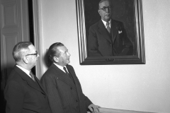 Rektor Hammarström vid avtäcknandet av hans porträtt